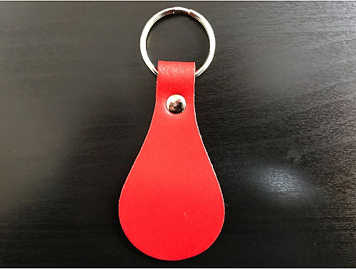 Red - Real Leather Key Fob - Pear